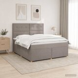  Boxspring krevet s madracem Sivosmeđa 160 x 200 cm Tkanina - Sivosmeđa 160 x 200 cm Prošiveno gumbima | shoptok.hr