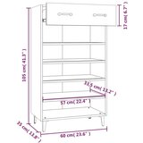 Ormarić za cipele bijeli 60 x 35 x 105 cm od konstruiranog drva | shoptok.hr