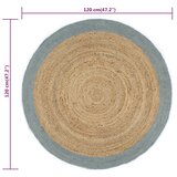  Ručno rađeni tepih od jute s maslinastozelenim rubom 120 cm | shoptok.hr