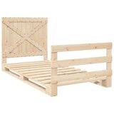 vidaXL Posteljni okvir z vzglavjem 100x200 cm trdna borovina | Shoptok.si