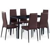 vidaXL Jedilna garnitura 7-delna rjava | Shoptok.si