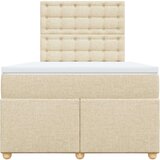 vidaXL Krevet s oprugama i madracem krem 120 x 200 cm od tkanine | shoptok.hr