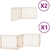 vidaXL Ograda za pse z vrati zložljiva 8 panelov 640 cm topolovina | Shoptok.si