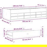  Dnevni krevet s ladicama crni 90 x 190 cm konstruirano drvo | shoptok.hr