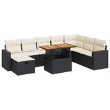  9-dijelni set vrtnih sofa s jastucima crni od poliratana bagrem | shoptok.hr