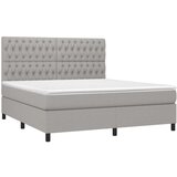  Box spring postelja z vzmetnico svetlo siva 180x200 cm blago, (20788967) | Shoptok.si