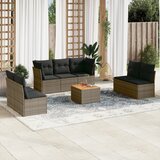 8-dijelni set vrtnih sofa od poliratana s jastucima sivi | shoptok.hr