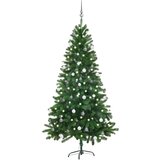vidaXL umjetno božićno drvce s LED svjetlima i kuglicama 180 cm zeleno | shoptok.hr