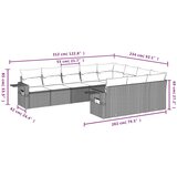  10-dijelni set vrtnih sofa s jastucima crni od poliratana | shoptok.hr