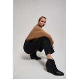 Marisse Dark Beige Turtleneck Sweater With Puffed Sleeves | Shoptok.si