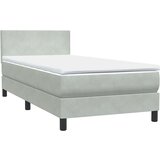 Box Spring krevet s madracem svijetlo sivi 80x210 cm baršun | shoptok.hr