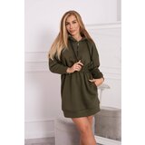 Kesi Insulated dress with a hood in khaki color Cene