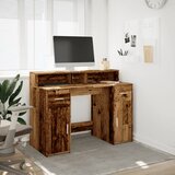  Radni stol s LED svjetlima boja starog drva 120x55x91 cm drveni | Eponuda.ba