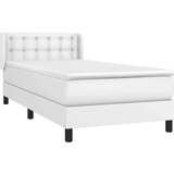  Krevet s oprugama i madracem bijeli 100x200 cm od umjetne kože | shoptok.hr
