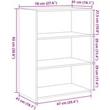 vidaXL Komoda sonoma hrast 70x41x93 cm inženirski les | Shoptok.si