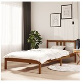  Posteljni okvir medeno rjav iz trdnega lesa 100x200 cm | Shoptok.si
