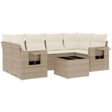 Maison Chic Seti vrtnega pohištva - Vrtna garnitura - Vrtni pohištvo set 7-delna z blazinami bež poli ratan, (21807552) | Shoptok.si