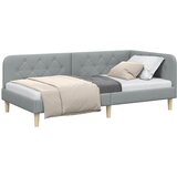  Kutni okvir kreveta Svijetlo siva 90 x 200 cm tkanina | shoptok.hr