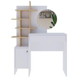 Livetastic Kozmetična Mizica Mup, Bela, Barva Hrasta | Shoptok.si