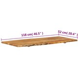 vidaXL Vrh za kupaonski ormarić od bagremovog drva 118 x 55 x 2,5 cm | shoptok.hr