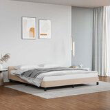 Maison Chic Posteljni okvir - Dvoposteljna postelja - Zakonska postelja z vzglavjem brez vzmetnice kapučino 180x200 cm, (21694228) | Shoptok.si