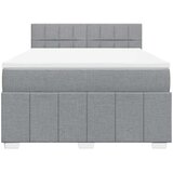  Krevet box spring s madracem svjetlosivi 140x200 cm od tkanine | shoptok.hr