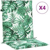 vidaXL Jastuci za stolicu 4 kom s uzorkom lišća od tkanine | shoptok.hr