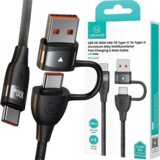 Usams UDO SAMS KABEL U85 2XUSB-C USB-A 2M 100W PD FAST CHARGE ČRN SJ655USB01, (21980393) Cene