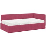 vidaXL Kotna postelja z vzmetnico vinsko rdeča 90 x 200 cm Žamet, (5000069851) Cene