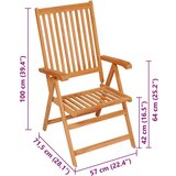  Vrtne stolice sa sivim kariranim jastucima 6 kom od tikovine | shoptok.hr