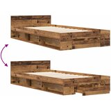  Okvir kreveta s pohranom s ladicama Staro drvo 80 x 200 cm | shoptok.hr