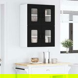 vidaXL Stenska kuhinjska omarica s polico 2 pcs Črna 60 x 31 x 40 cm | Shoptok.si