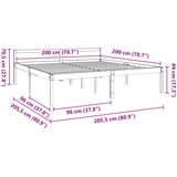  Krevetna konstrukcija s uzglavljem Vosak smeđa 200 x 200 cm | shoptok.hr
