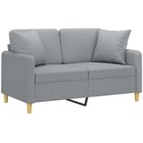  Dvosjed s ukrasnim jastucima svjetlosivi 120 cm od tkanine | Eponuda.com