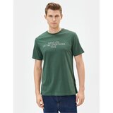 Koton Slogan Printed T-Shirt Slim Fit Crew Neck Short Sleeve Cene