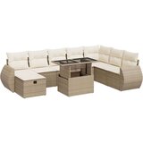  9-dijelni set vrtnih sofa s jastucima bež od poliratana | shoptok.hr