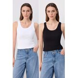 Trendyol ženski top Twoss26Al00121, crno-bela Cene