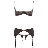 Abierta Fina - sjajni kamen - komplet donjeg rublja (crni) - 80C/M | shoptok.hr