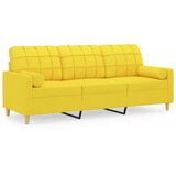  Trosjed s ukrasnim jastucima svjetložuti 180 cm od tkanine | shoptok.hr