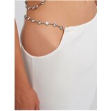 Dilvin 80110 Low Waist Stoned Knitwear Skirt-Ecru | Shoptok.si