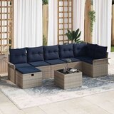  Vrtna sedežna garnitura z blazino 8 pcs Siva in mornarsko modra, (5000020859) | Shoptok.si