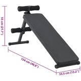  Klupa za trbušnjake Crna 124 x 33,5 x 55 cm | shoptok.hr