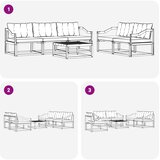  Set vanjskih sofa 6 kom. Bijela i crna | shoptok.hr
