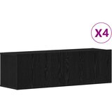  Set TV komoda Zidne 4 pcs Crni hrast 100 x 30 x 30 cm | Eponuda.com
