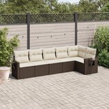 vidaXL 6-dijelni set vrtnih sofa od poliratana s jastucima smeđi Cijene
