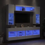  6-dijelni set zidnih TV ormarića s LED svjetlima bijeli | Eponuda.com