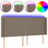Maison Chic led posteljno vzglavje - vzglavna omarica - nočna omarica taupe 183x16x118/128 cm blago, (21706108) Cene