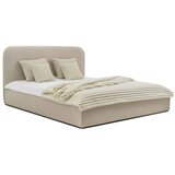 Scandic Bež oblazinjena zakonska postelja s prostorom za shranjevanje z letvenim dnom 180x200 cm Sea – | Shoptok.si