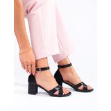 SHELOVET women's heeled sandals black Cijene