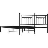  Metalni okvir za krevet s uzglavljem crni 180x200 cm | shoptok.hr
